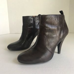 Nine West Leather Ankle Booties| Brown | 7.5